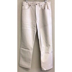 Agolde Recycled Leather 90's Pinch Waist Pants Size 30 $348 Light Gray
